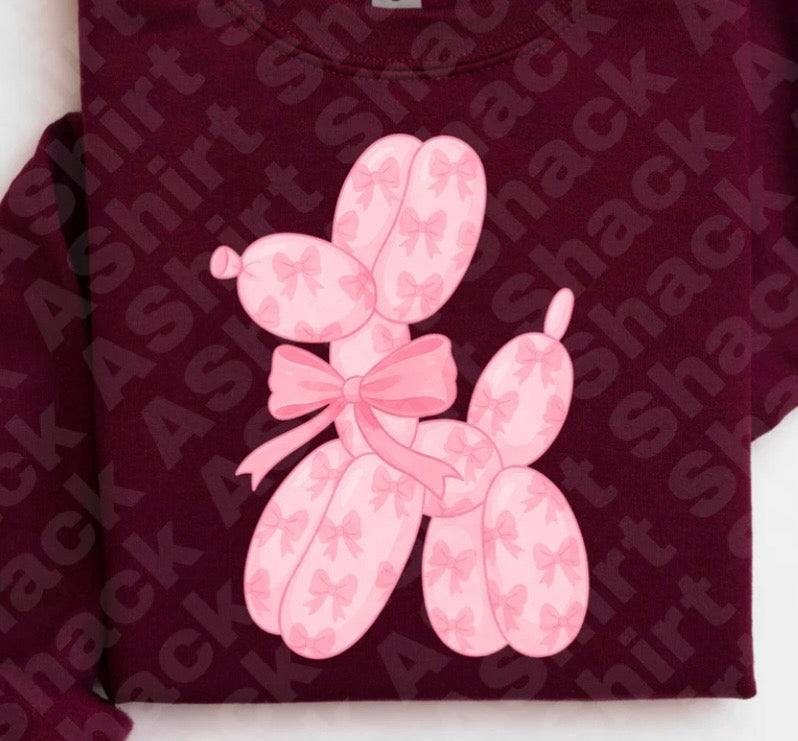 #441a Bow ballon dog