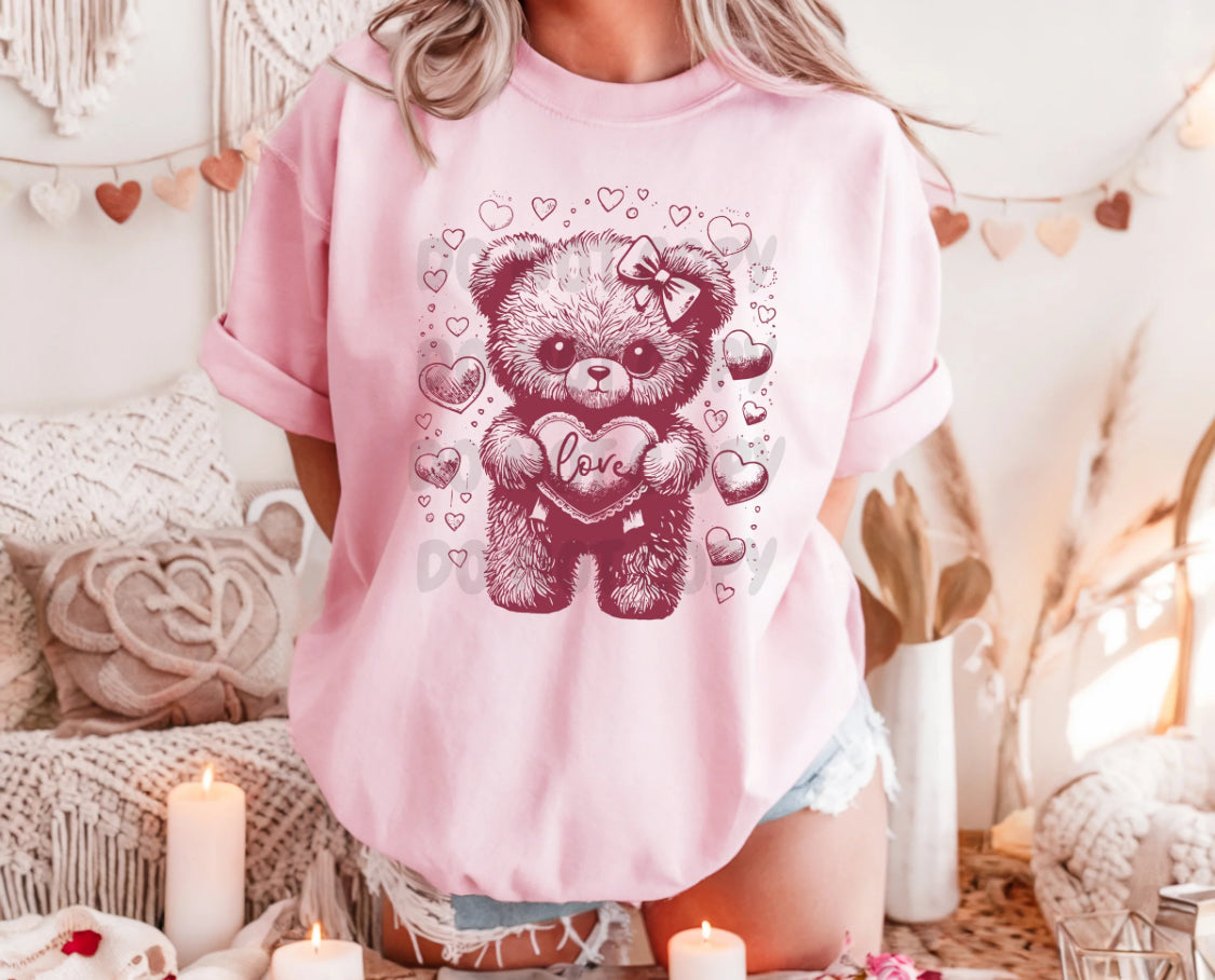 #354a Teddy bear with hearts