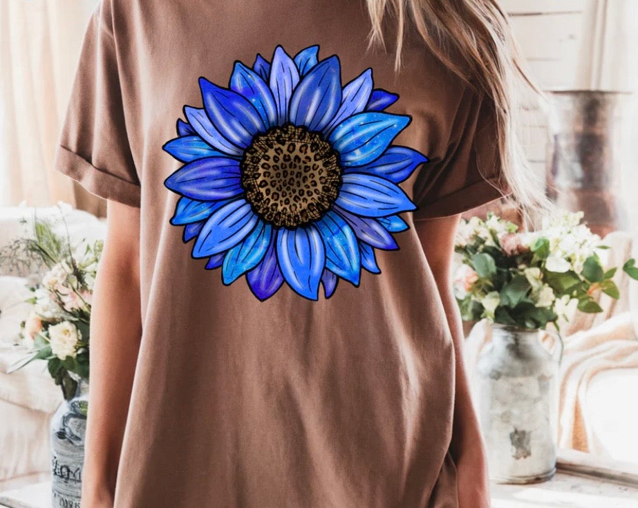 #347a Blue purple sunflower