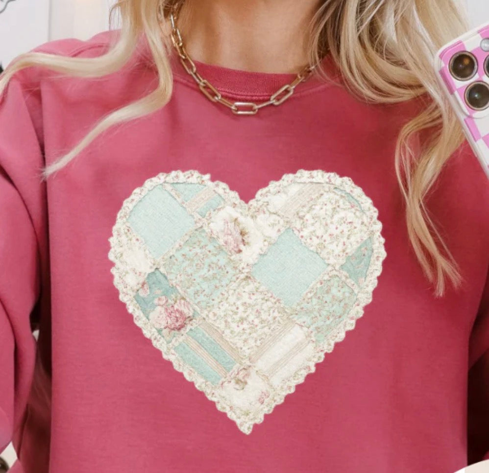 #308a Patchwork heart