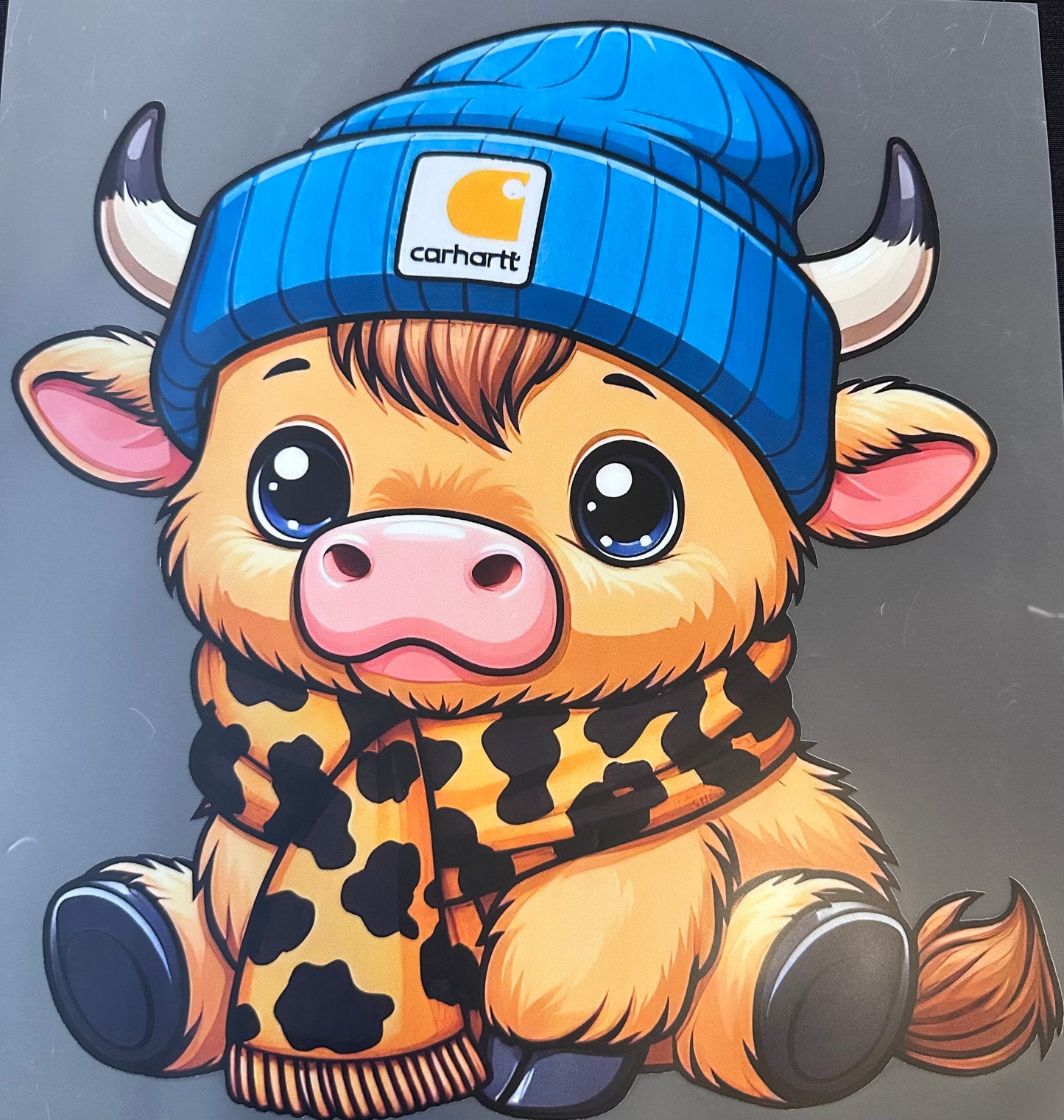 #297a Cow with beanie