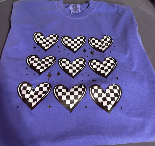 #332 Checkered hearts