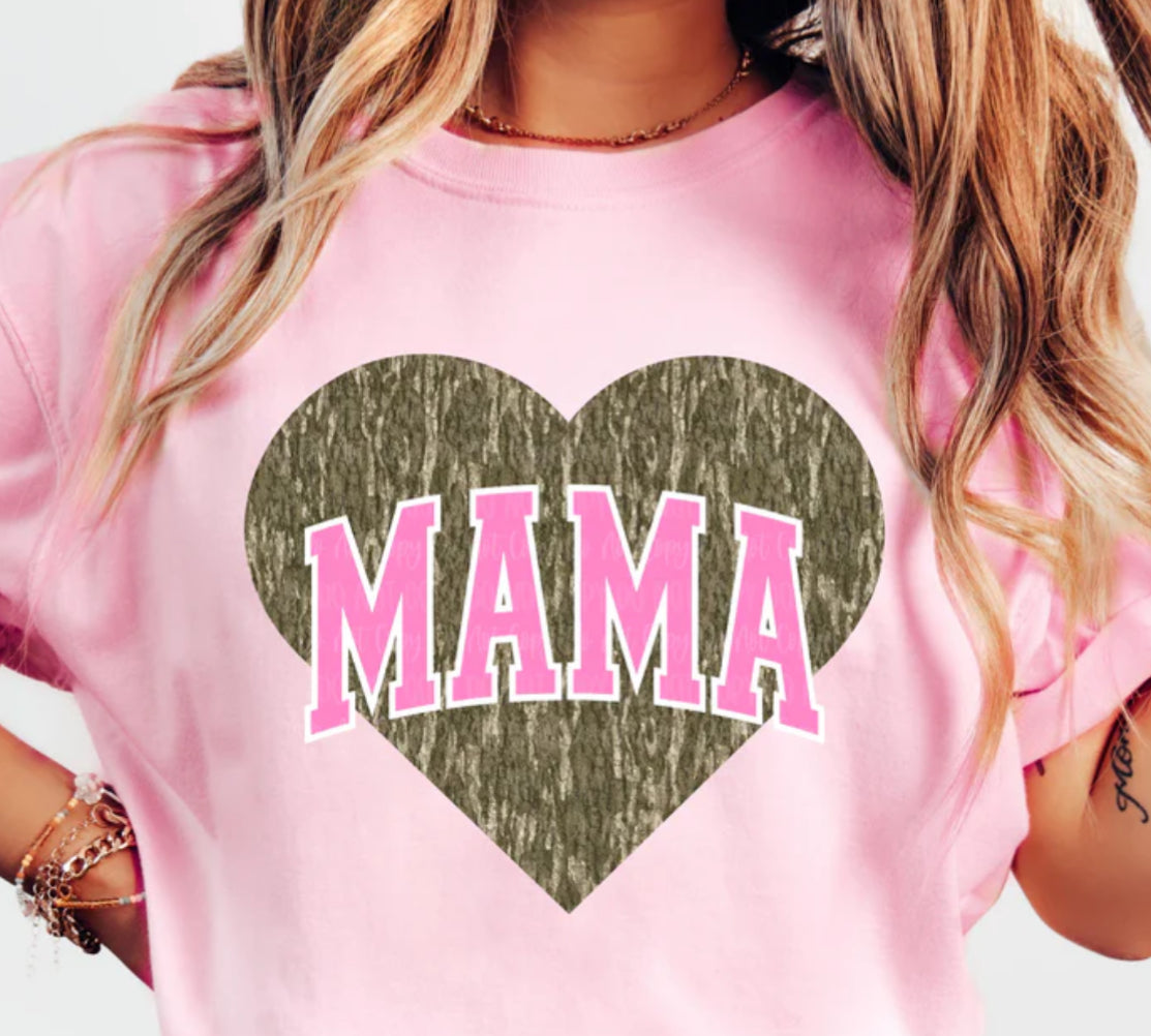 #613 Camo heart mama