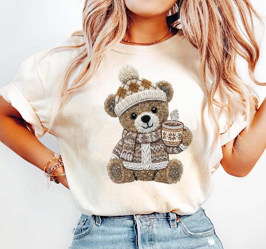 #377a Faux yarn bear