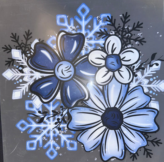 #1059 Flowers with snowflakes