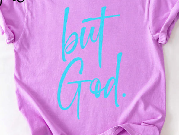 #370 But God puff print