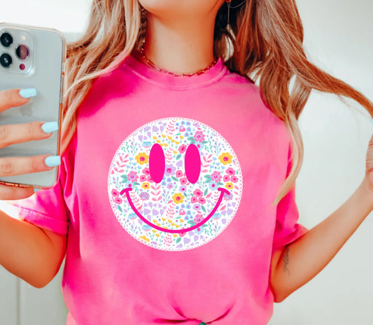 #605 Flower smiley face