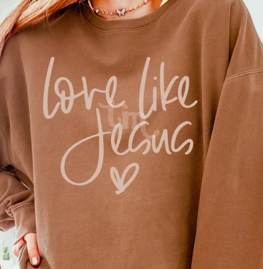 #616 Love Like Jesus puff print