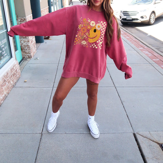 #650 Smiley with flowers