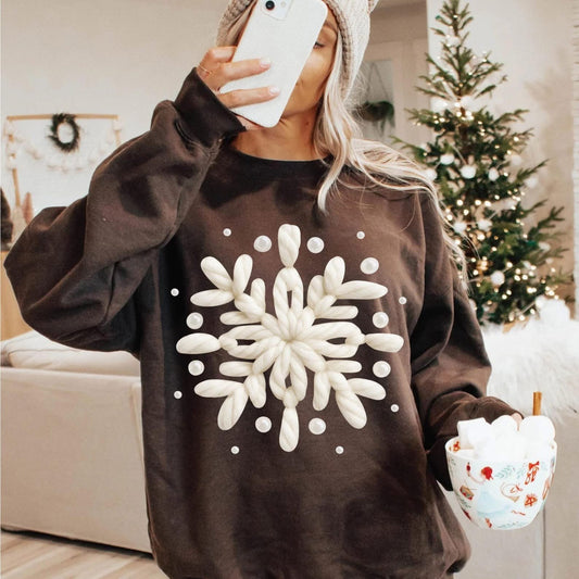 #247a Faux yarn snowflake