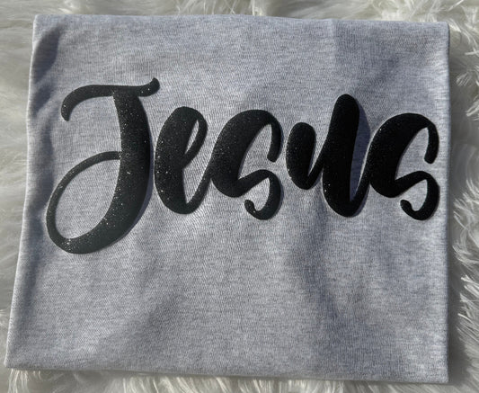 #200a Jesus metallic glitter puff in pink and silver