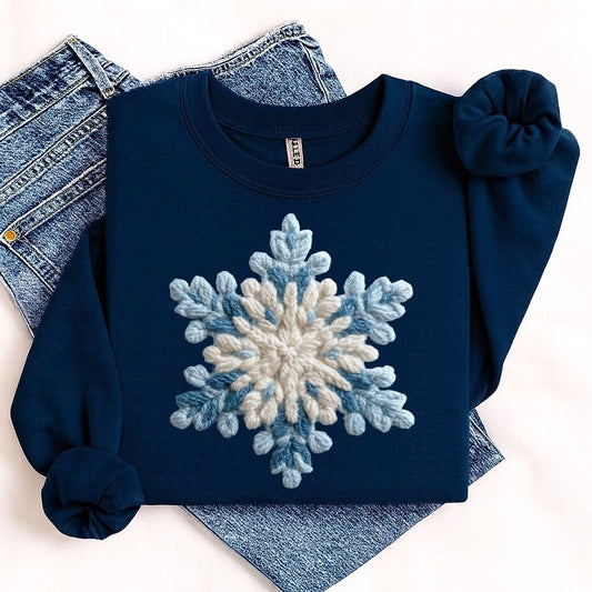 #290a Faux yarn snowflake