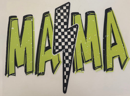 #50 Mama Checkered Lightning Bolt